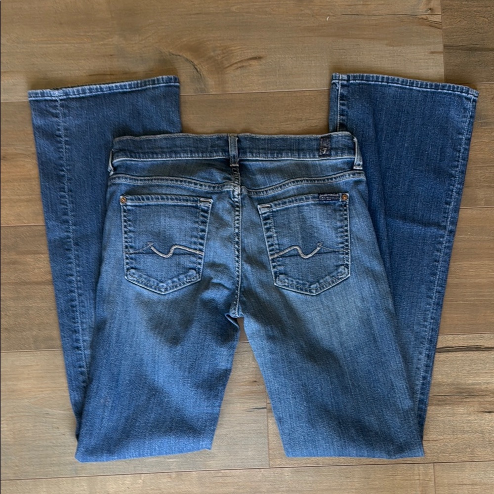 7 For All Mankind Blue Boot Cut Jeans - Picture 4 of 8